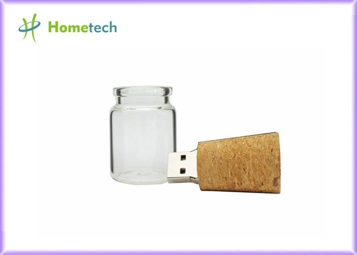 Flessenglas Houten USB-flashstation 2,0 voor Huwelijksweggevertjes 4GB 8GB