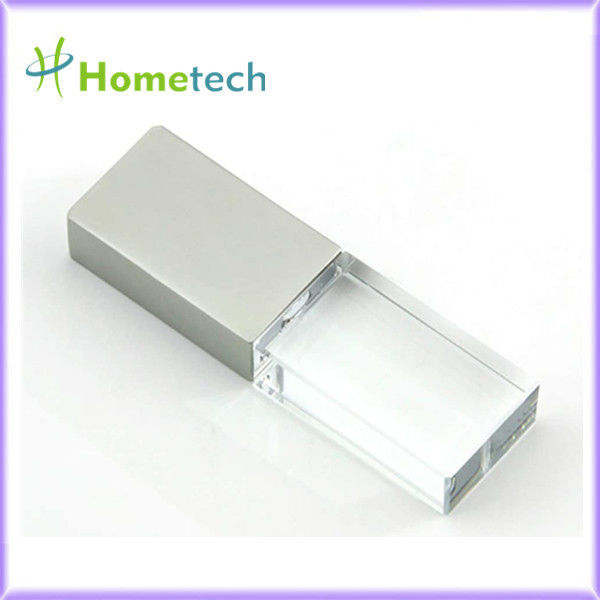 Glas van de douane plakt het collectieve gift usb pendrive USB 2,0 het 3,0 Kristal LEIDENE Flashgeheugenstok van 64GB
